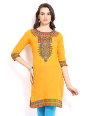 Global Desi Women Yellow Kurta