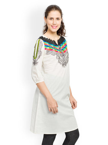 Globus Women Off-White Kurti