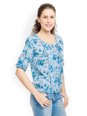Globus Women Blue Printed Top
