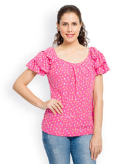 Globus Women Pink Printed Top
