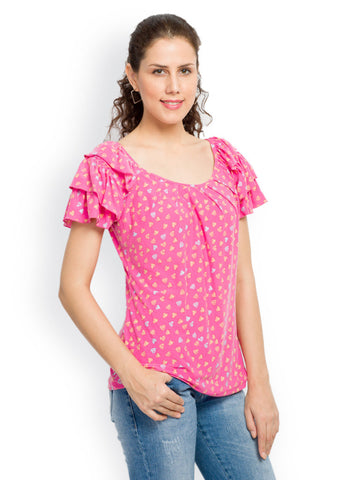 Globus Women Pink Printed Top