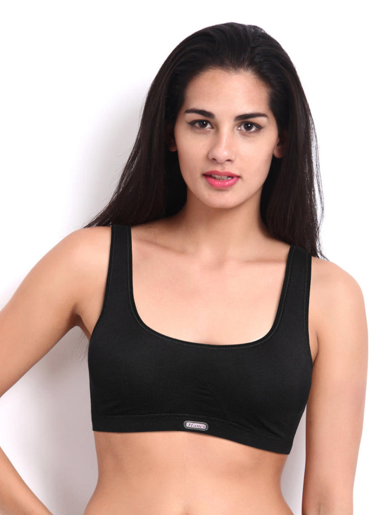 Hanes Active Comfort Black Moulded Cup Bra U204