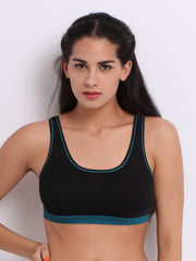 Hanes Black Racer Back Sports Bra U200