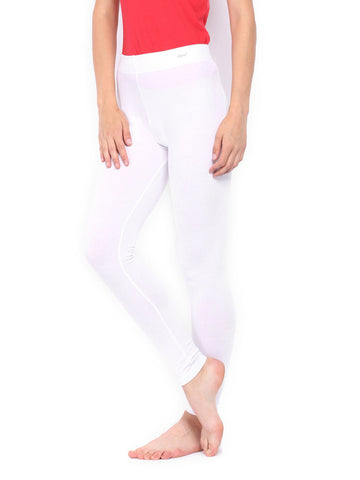 Hanes Women White Cotton Stretch Leggings 83S3WBPR41