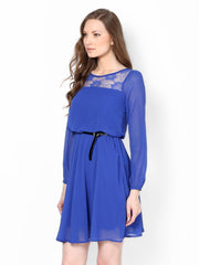Harpa Blue Fit &amp; Flare Dress