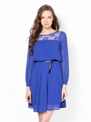 Harpa Blue Fit &amp; Flare Dress