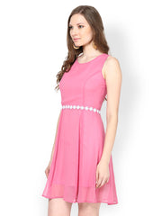 Harpa Pink Fit &amp; Flare Dress
