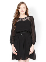 Harpa Black Fit &amp; Flare Dress