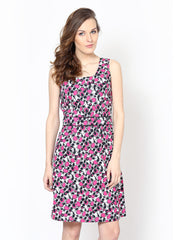 Harpa Women Pink &amp; White Printed Dress