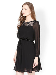 Harpa Black Fit &amp; Flare Dress