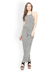 Harpa Women Black &amp; White Printed Jumpsuit