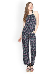 Harpa Women Navy Blue Floral Printed Jumpsuit