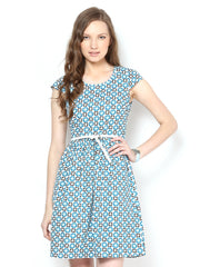 Harpa Multi-Coloured Printed Fit and Flare Dress