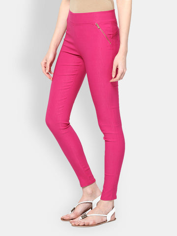 Harpa Women Pink Skinny Fit Jeggings