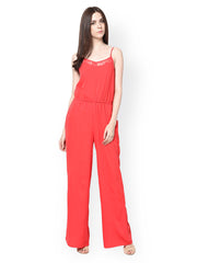 Harpa Women Coral Red Jumpsuit