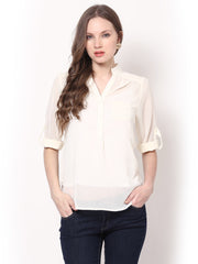 Harpa Women Cream Coloured Top