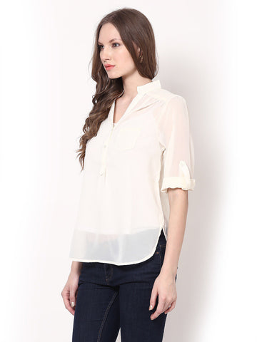 Harpa Women Cream Coloured Top