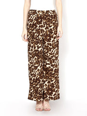 Harpa Women Brown and Black Animal Print Palazzo Trousers