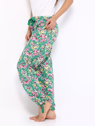 Heart 2 Heart Women Green Floral Print Lounge Pants PJ 105