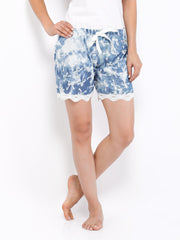 Heart 2 Heart Women Blue Bow Print Lounge Shorts SS 103