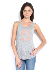 Henry Holland Women Grey Melange Printed Tank Top
