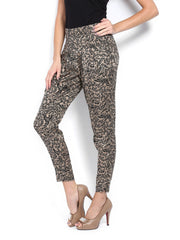 Hotberries Women Brown &amp; Black Printed Trousers