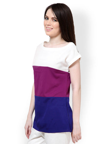 I Know Women White &amp; Purple Top