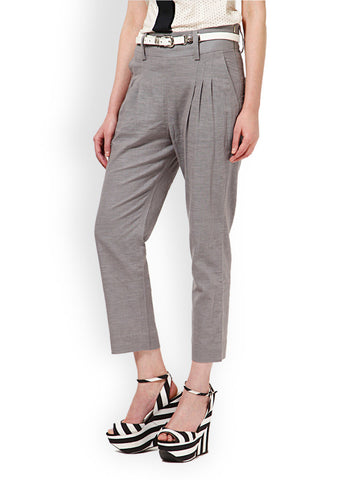 I Know Women Grey Tapered Fit Formal Trousers