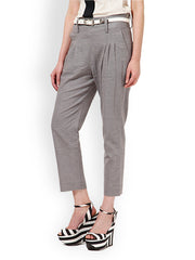 I Know Women Grey Tapered Fit Formal Trousers