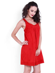 Indi Dori Red Embroidered Shift Dress