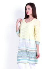 Indi Dori Women Yellow Printed Kurta