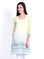 Indi Dori Women Yellow Printed Kurta