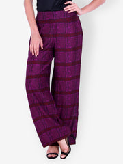 Indi Dori Women Burgundy Printed Palazzo Trousers
