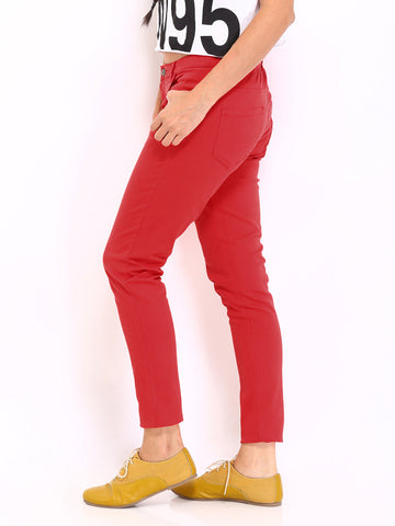 Inmark Women Red Slim Fit Trousers
