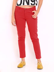 Inmark Women Red Slim Fit Trousers