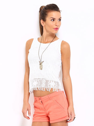 Inmark Women White Lace Top