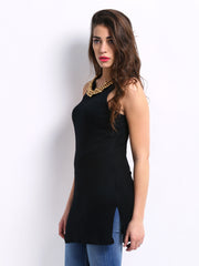 Ira Soleil Women Black Beaded Tunic