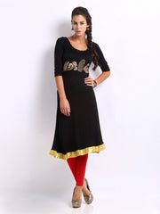 Ira Soleil Women Black Embellished Kurta