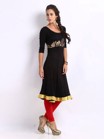 Ira Soleil Women Black Embellished Kurta