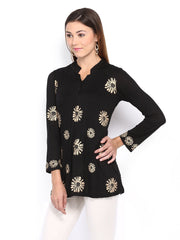 Ira Soleil Women Black Printed Kurti