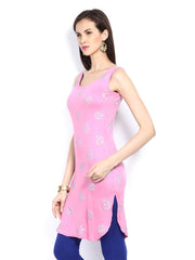 Ira Soleil Women Pink Printed Kurta