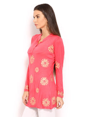 Ira Soleil Women Pink Printed Kurti