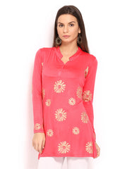 Ira Soleil Women Pink Printed Kurti