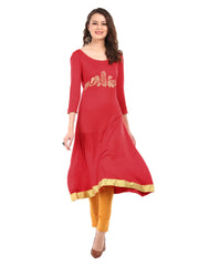 Ira Soleil Women Red Kurta