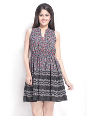 Iti Multicoloured Printed Fit &amp; Flare Dress