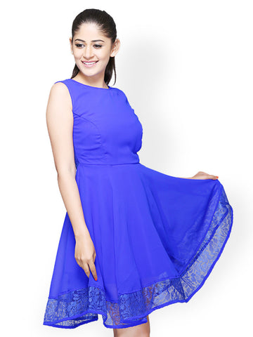Iti Blue Fit &amp; Flare Dress