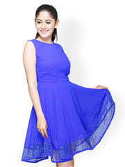 Iti Blue Fit &amp; Flare Dress