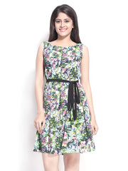 Iti Multicoloured Printed A-line Dress