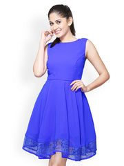 Iti Blue Fit &amp; Flare Dress