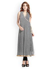 Iti Women Black &amp; White Printed Kurta